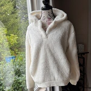 Cozy White Fleece Hoodie